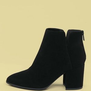 Slit Chunky Heel Booties